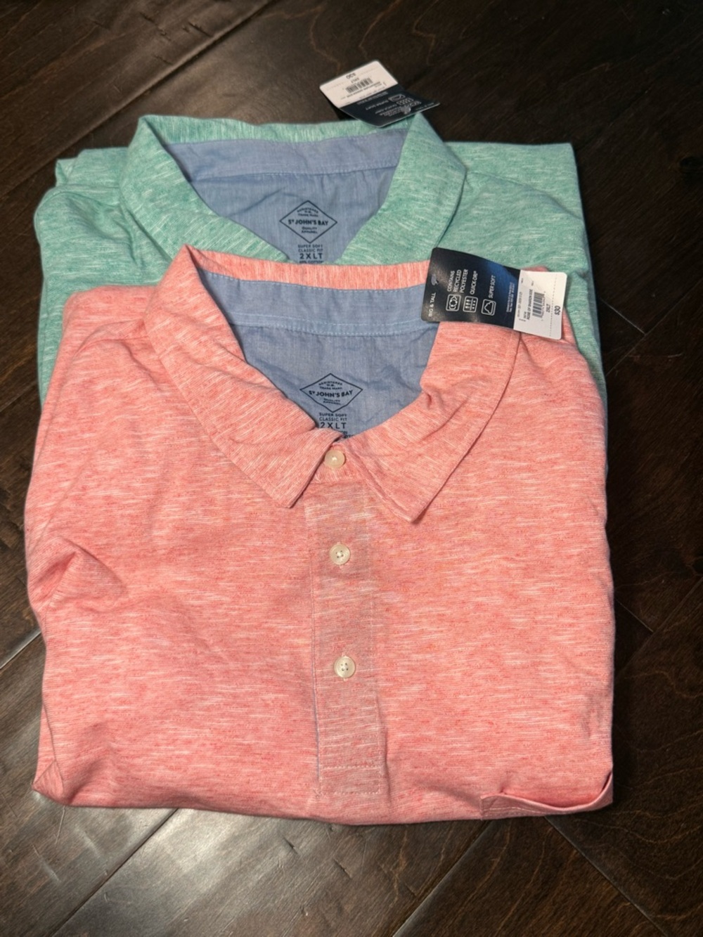 Lot of 2 St John’s Bay Big & Tall Short Sleeve Shirts Size 2XLT Classic Fit NWT